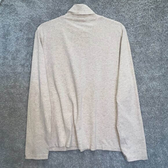 Tweeds Womens Beige Cotton Long Sleeve Turtleneck XL‎ Neutral Minimalist Chic - Picture 6 of 9